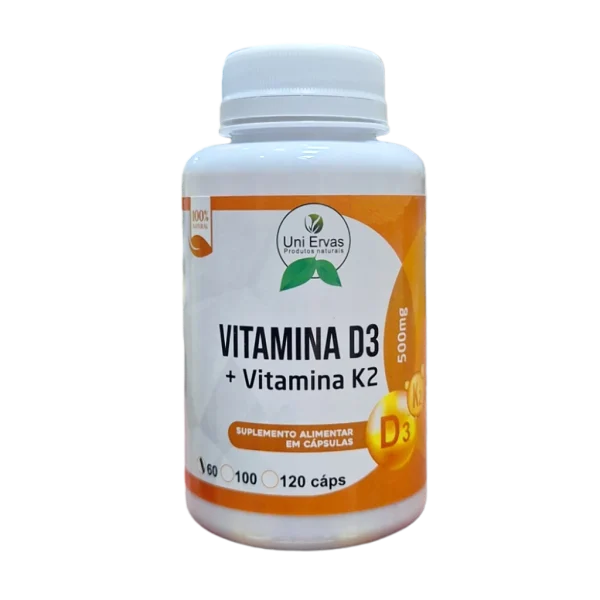 VITAMINA D3+ VITAMINA K2 UNI ERVAS 120 CÁPSULAS