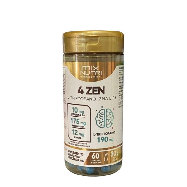 4 ZEN L-TRIPTOFANO, ZMA Y B6 MIX NUTRI 60 CAPSULAS