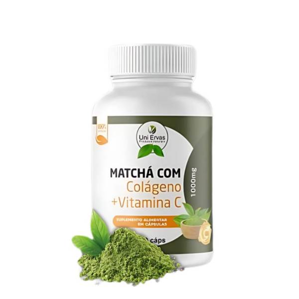 MATCHA CON COLAGENO + VITAMINA C UNI ERVAS 120 CAPSULAS
