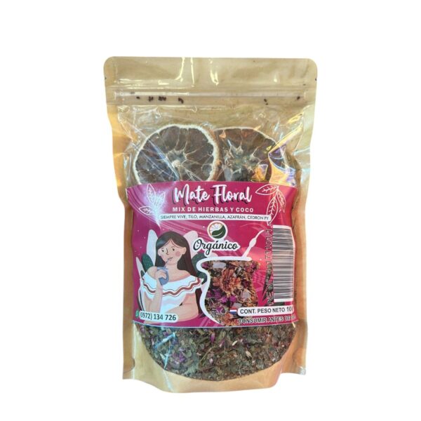 MATE FLORAL MIX DE HIERBAS Y COCO 100G