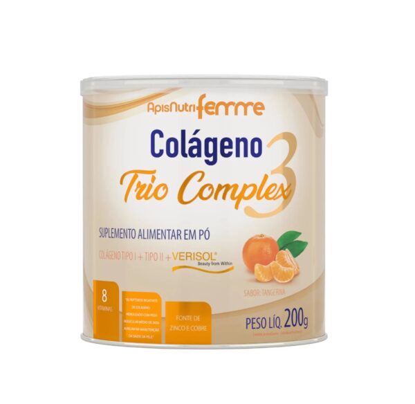 COLÁGENO TRIO COMPLEX 3 APIS NUTRI FEMME 200G MANDARINA