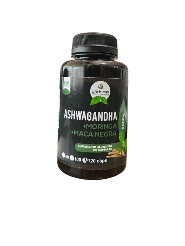 ASHWAGANDHA+MORINGA+MACA NEGRA 120 CAP UNIERVAS